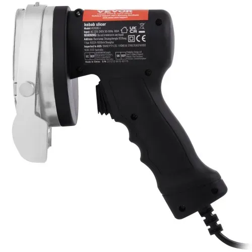 VEVOR Elektrisches Schawarma-Messer, 80 W, Türkisches Kebab-Messer, Kommerzieller Gyro-Schneider aus Edelstahl, Döner-Kebab-Fleischschneider mit 2 Klingen, 10 cm Klingendurchmesser – Bild 10