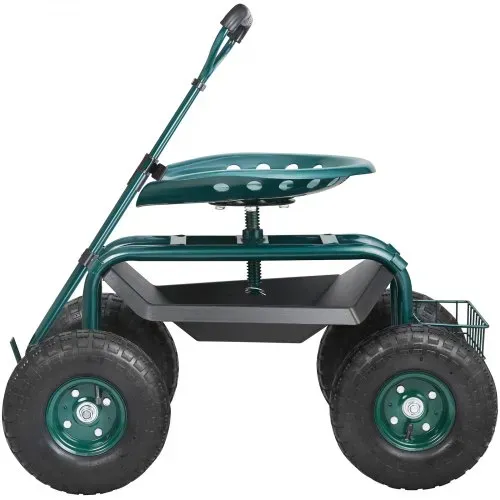 VEVOR Rollsitz Werkstattwagen aus Stahl bis 136kg belastbar Gartenwagen mit 25cm Griff und 45-54cm höhenverstellbarem Sitz Rollwagen 30PSI Reifendruck Arbeitssitz Gartensitz Grün – Bild 10