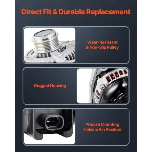 VEVOR Autolichtmaschine 84143543, für Chevy Express 2500 V6 4,3 l, V8 6,0 l 2018–2019, GMC Sierra 1500 2014–2016, Yukon 2015–2019, Kfz-Ersatzlichtmaschine 104211-8340, 22747894, TN1042119110 – Bild 3