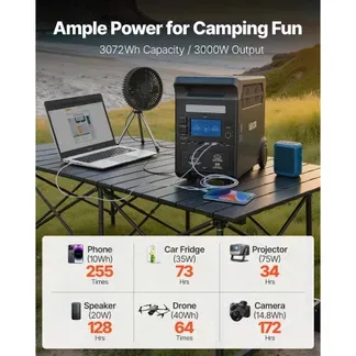 VEVOR Tragbare Powerstation, 3000W Solargenerator, 3072Wh LiFePO4-Akku-Backup mit 13 Ausgangsanschlüssen für Notfälle zu Hause, Camping im Freien, Wohnmobilreisen (Solarpanel NICHT enthalten) VEVOR Tragbare Powerstation, 3000W Solargenerator, 3072Wh LiFePO4-Akku-Backup mit 13 Ausgangsanschlüssen für Notfälle zu Hause, Camping im Freien, Wohnmobilreisen (Solarpanel NICHT enthalten)