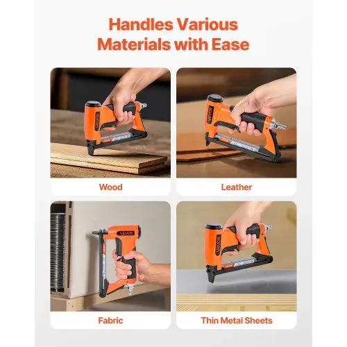 VEVOR Druckluftnagler, Drucklufttacker für Feindrahtklammern der Serie 50, 12,8 mm Krone, 6-16 mm Länge, max. 110 Stk. Druckluft Nagelpistole für Polsterarbeiten, Holzarbeiten, Heimwerkerprojekte – Bild 5