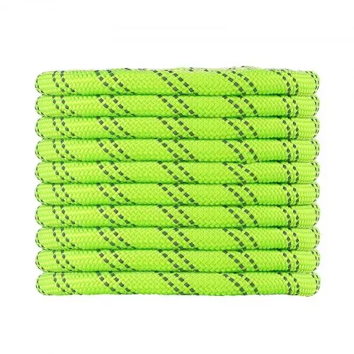 VEVOR Polyesterseil 12,7 mm x 36 m Doppelt Geflochtenes Zugseil Neongrün, Allzweckseil für Festmacher Kletter Camping & Outdoor, 1678 kg Bruchlast, 24 Außen- & 11 Innenstränge, Reflektierendes Design – Bild 8