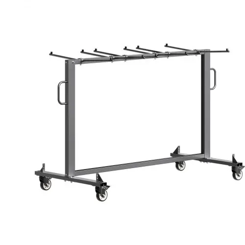 VEVOR Klappbarer Stuhlständer, 181 kg Tragkraft, Klappstuhlwagen für 42 Stühle oder 12 Tische, multifunktionaler Stuhlwagen mit Gummirädern und -haltern, großer Stuhlhalter, mattschwarz – Bild 10