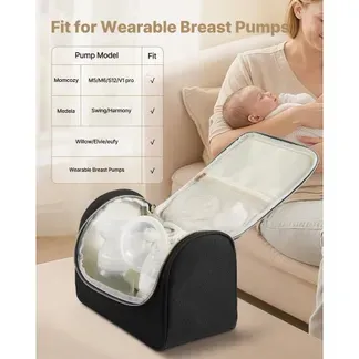 VEVOR Tragbare Milchpumpentasche, Tragetaschen für Milchpumpe, mit wasserdichter Matte, passend für M5/M6, Pumpzubehör & Aufbewahrung von Muttermilch, für Arbeit, Reisen, Schwarz, 255x150x190 mm VEVOR Tragbare Milchpumpentasche, Tragetaschen für Milchpumpe, mit wasserdichter Matte, passend für M5/M6, Pumpzubehör & Aufbewahrung von Muttermilch, für Arbeit, Reisen, Schwarz, 255x150x190 mm