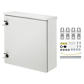 VEVOR Schaltschrank Elektrogehäuse, 600x600x200 mm, NEMA 4 Außengehäuse, IP66 wasser- & staubdicht, Kohlenstoffstahl, Klappanschlussdose für Innen- & Außenbereich, mit Regenschutzhaube VEVOR Schaltschrank Elektrogehäuse, 600x600x200 mm, NEMA 4 Außengehäuse, IP66 wasser- & staubdicht, Kohlenstoffstahl, Klappanschlussdose für Innen- & Außenbereich, mit Regenschutzhaube