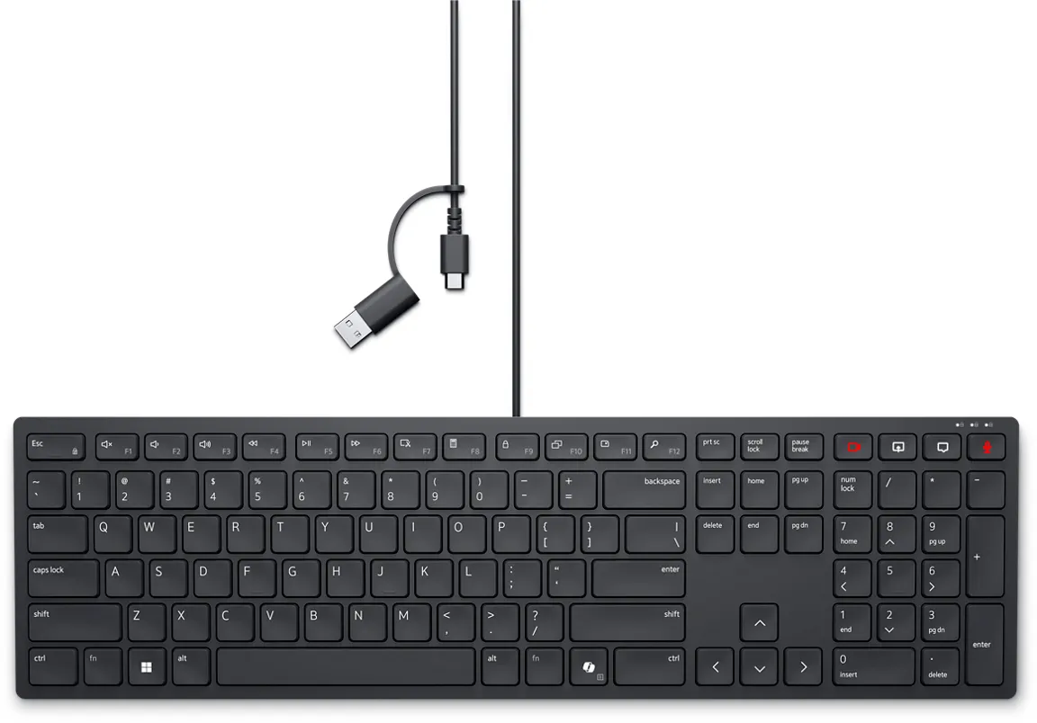 DELL Pro kabelgebundene Collaboration-Tastatur – KB525C – deutsch (QWERTZ) DELL Pro kabelgebundene Collaboration-Tastatur – KB525C – deutsch (QWERTZ)