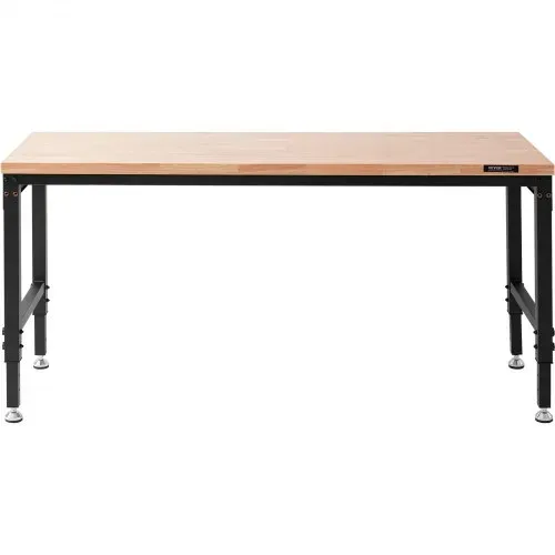 VEVOR verstellbare Werkbank-Arbeitstischplatte, Maße: 1829 x 635 mm, verstellbare Höhe: 71,1–100,3 cm, max. Belastung. 1361 kg, Tisch mit Steckdosen, Holzplatte für Büro, Zuhause, Garage – Bild 8