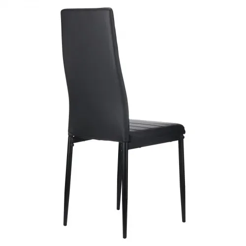 VEVOR moderner Esszimmerstuhl (4 Stk.) eleganter gepolsterter Leder-Beistellstuhl (136 kg belastbar) für Esstische, platzsparender Küchentischstuhl mit dicken Kissen & Metallbeinen, Schwarz Café – Bild 9