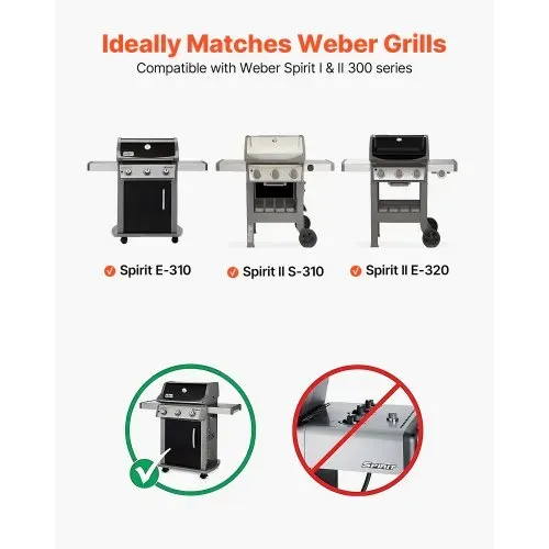 VEVOR 5 Flavorizer Bars Aromaschienen Flammenverteiler (porzellanemaillierter Stahl) für Grills (Weber Spirit I & II 300 Serie), einschließlich Spirit E-310, ll S-310, ll E-320, Hitzeschild Schwarz – Bild 2