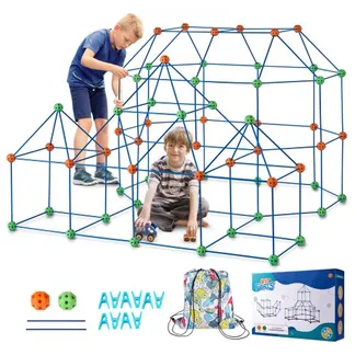 VEVOR Festungsbausatz für Kinder, 180-teiliges STEM-Bauspielzeug, pädagogisches Geschenk für 4 5 6 7 8+ Jahre alte Jungen und Mädchen, Spielzelt-Bauset für drinnen und draußen, Konstruktionsspielzeug mit 120 Stäben und 60 Bällen VEVOR Festungsbausatz für Kinder, 180-teiliges STEM-Bauspielzeug, pädagogisches Geschenk für 4 5 6 7 8+ Jahre alte Jungen und Mädchen, Spielzelt-Bauset für drinnen und draußen, Konstruktionsspielzeug mit 120 Stäben und 60 Bällen