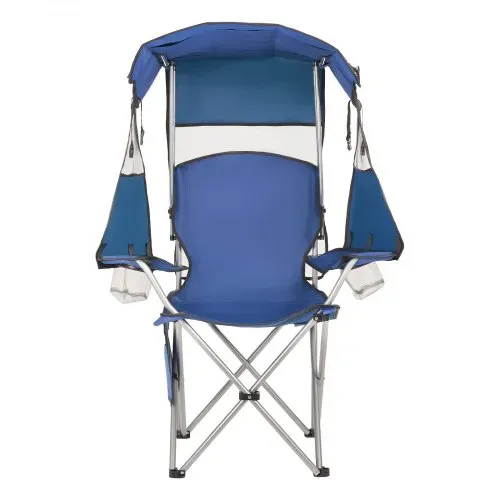 VEVOR Campingstuhl Faltstuhl 150 kg Belastbar, Anglerstuhl mit Sonnendach & Zeitschriftentasche, Klappstuhl mit 2 Getränkehaltern, für Outdoor-Aktivitäten Angeln Picknicks Camping Dunkelblau – Bild 9