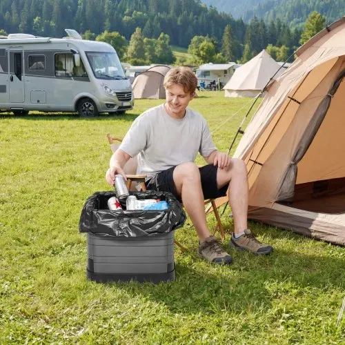 VEVOR Tragbare Campingtoilette 150 kg Belastbar, Mobile Toilette Faltbar für Erwachsene, Reisetoilette mit Tragetasche & Müllbeuteln, Geeignet für Wohnmobilreisen Camping Wandern Autofahren Ausflüge – Bild 7
