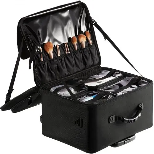 VEVOR Kosmetikkoffer mit wärmeisolierender Schicht Make Up Tasche aus Oxford-Stoffmaterial wasserdicht und verschleißfest Schminkkoffer Schminktasche Kosmetikbeutel Make-up-Organizer 480x260x380mm VEVOR Kosmetikkoffer mit wärmeisolierender Schicht Make Up Tasche aus Oxford-Stoffmaterial wasserdicht und verschleißfest Schminkkoffer Schminktasche Kosmetikbeutel Make-up-Organizer 480x260x380mm