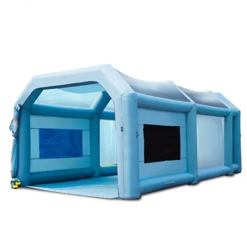 VEVOR Tragbares Aufblasbares Farbzelt 7,3 x 3,8 x 2,8 m, DIY Sprühmalerei 750 + 960 W, Sprühschutz Farbkabine für DIY-Projekte Hobby-Farbautomaten-Werkzeug, Blau 210D Oxford-Gewebe Lackierkabine – Bild 8