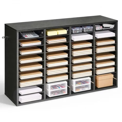 VEVOR Briefablage mit 36 Ablagefächern & Herausnehmbaren Regalböden, Dokumentenablage aus Holz, Aktenhalter für Büro Zuhause Klassenzimmer, Literaturorganizer für Akten Dokumenten Papier, Schwarz VEVOR Briefablage mit 36 Ablagefächern & Herausnehmbaren Regalböden, Dokumentenablage aus Holz, Aktenhalter für Büro Zuhause Klassenzimmer, Literaturorganizer für Akten Dokumenten Papier, Schwarz