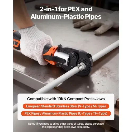 VEVOR Pressmaschine, 18-V-Elektro-Rohrpresswerkzeug-Set für PEX- & Aluminium-Kunststoff-Rohre – mit Pressbacken U16, U20, U25 & U32, 2 x 2-Ah-Akkus, Schnellladegerät & Tragekoffer VEVOR Pressmaschine, 18-V-Elektro-Rohrpresswerkzeug-Set für PEX- & Aluminium-Kunststoff-Rohre – mit Pressbacken U16, U20, U25 & U32, 2 x 2-Ah-Akkus, Schnellladegerät & Tragekoffer