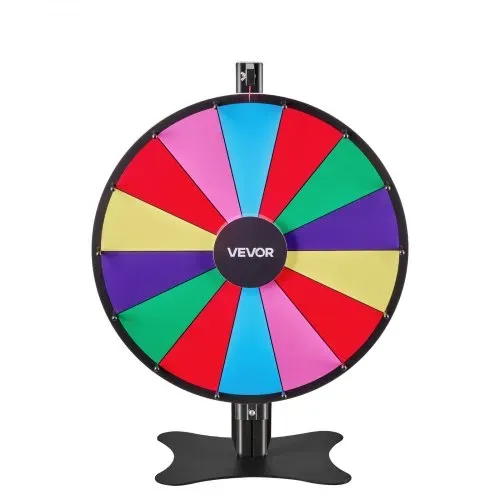 VEVOR Glücksrad Drehrad (61 cm) 14 Slots Glücksrad mit Ständer, höhenverstellbar, Lotteriespiele Gewinn-Roulette mit Tafelschwamm & 2 Markern, 6 Farben, ideal für Party Kneipe Messe – Bild 9