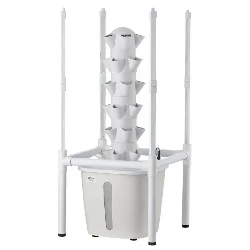 VEVOR Hydroponischer Turm 30 Pods, Hydrotower 6 Ebenen, Hydroponik-Anbausystem-Set mit LED-Pflanzenlampe, App-Steuerung, 20-L-Wassertank & Pumpe, Hydroponic Tower für Kräuter, Obst & Gemüse – Bild 10