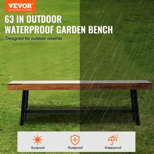 VEVOR Gartenbank, 160 cm Große Gartenbank aus Holz mit Metallbeinen für den Außenbereich, 227 kg Tragkraft, Gartenparkbank, Essbank, Terrassenbank für Garten, Park, Hof, Veranda usw. VEVOR Gartenbank, 160 cm Große Gartenbank aus Holz mit Metallbeinen für den Außenbereich, 227 kg Tragkraft, Gartenparkbank, Essbank, Terrassenbank für Garten, Park, Hof, Veranda usw.