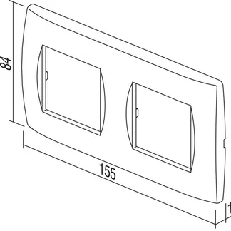 TEM Serie Modul Rahmen OS COVER PLATE SOFT2x2M PW TEM Serie Modul Rahmen OS COVER PLATE SOFT2x2M PW