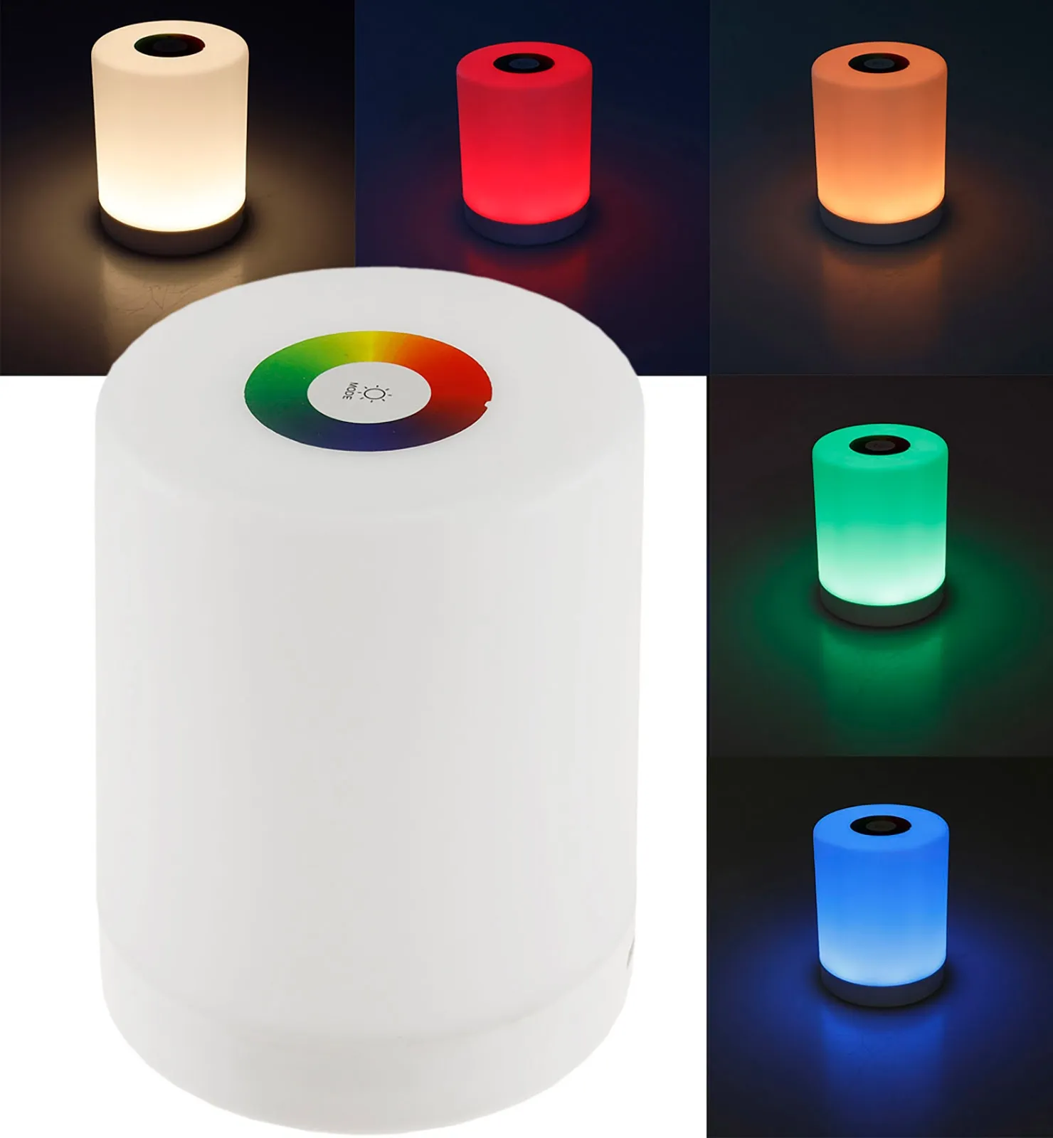 LED Akku-Tischleuchte mit Touch-Funktion Höhe 113mm, Warmweiß + RGB LED Akku-Tischleuchte mit Touch-Funktion Höhe 113mm, Warmweiß + RGB
