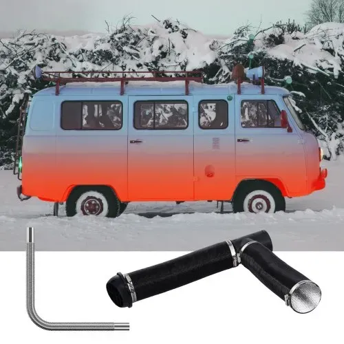 VEVOR Diesel-Heizungsrohr-Kanalset, 7,6 cm ausziehbarer Luftkanalschlauch, 2,5 cm Edelstahl-Auspuffrohr, 2 Entlüftungsöffnungen, T-Stück-Luftauslassanschluss und Schlauchschellen – Bild 7