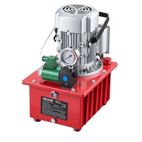 VEVOR Elektrische Hydraulikpumpe 750 W, Einfachwirkende Elektrohydraulikpumpe 10000 PSI, Hydraulikaggregat, Magnetventil mit Fußschalter, 8 L Öltank, für Stanz-, Biege- und Einfachwirkende Zylinder – Bild 8