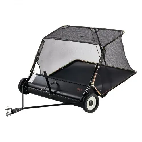 VEVOR Rasenkehrmaschine, 132 cm Kehrbreite, Laubkehrmaschine mit verstellbare Kehrhöhe, Rasenkehrer mit 736 L, Laubkehrer, Anhänge-Kehrmaschine für Rasentraktor, Garten, Hof, Rasenpflege – Bild 10
