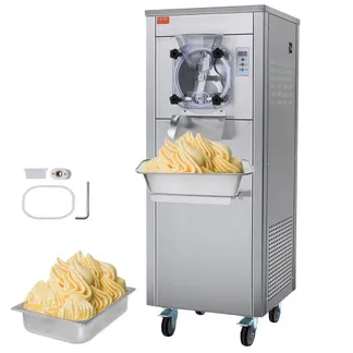 VEVOR Kommerzielle Eismaschine, 18 l/h Leistung, Einzelgeschmacksrichtung Harteismaschine mit Rädern, 6 L Edelstahlzylinder, LED-Panel, Automatische Vorkühlung mit Reinigung, für Restaurant-Snackbars VEVOR Kommerzielle Eismaschine, 18 l/h Leistung, Einzelgeschmacksrichtung Harteismaschine mit Rädern, 6 L Edelstahlzylinder, LED-Panel, Automatische Vorkühlung mit Reinigung, für Restaurant-Snackbars
