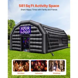 VEVOR Aufblasbares Partyzelt 9x6x4 m, Würfelzelt für Disco Nachtclub, Pavillon Hochzeitszelt mit 1100 W Gebläse, Sandsack, 2 Fenster für Veranstaltungen, Geburtstag, Hochzeit, Schwarz VEVOR Aufblasbares Partyzelt 9x6x4 m, Würfelzelt für Disco Nachtclub, Pavillon Hochzeitszelt mit 1100 W Gebläse, Sandsack, 2 Fenster für Veranstaltungen, Geburtstag, Hochzeit, Schwarz