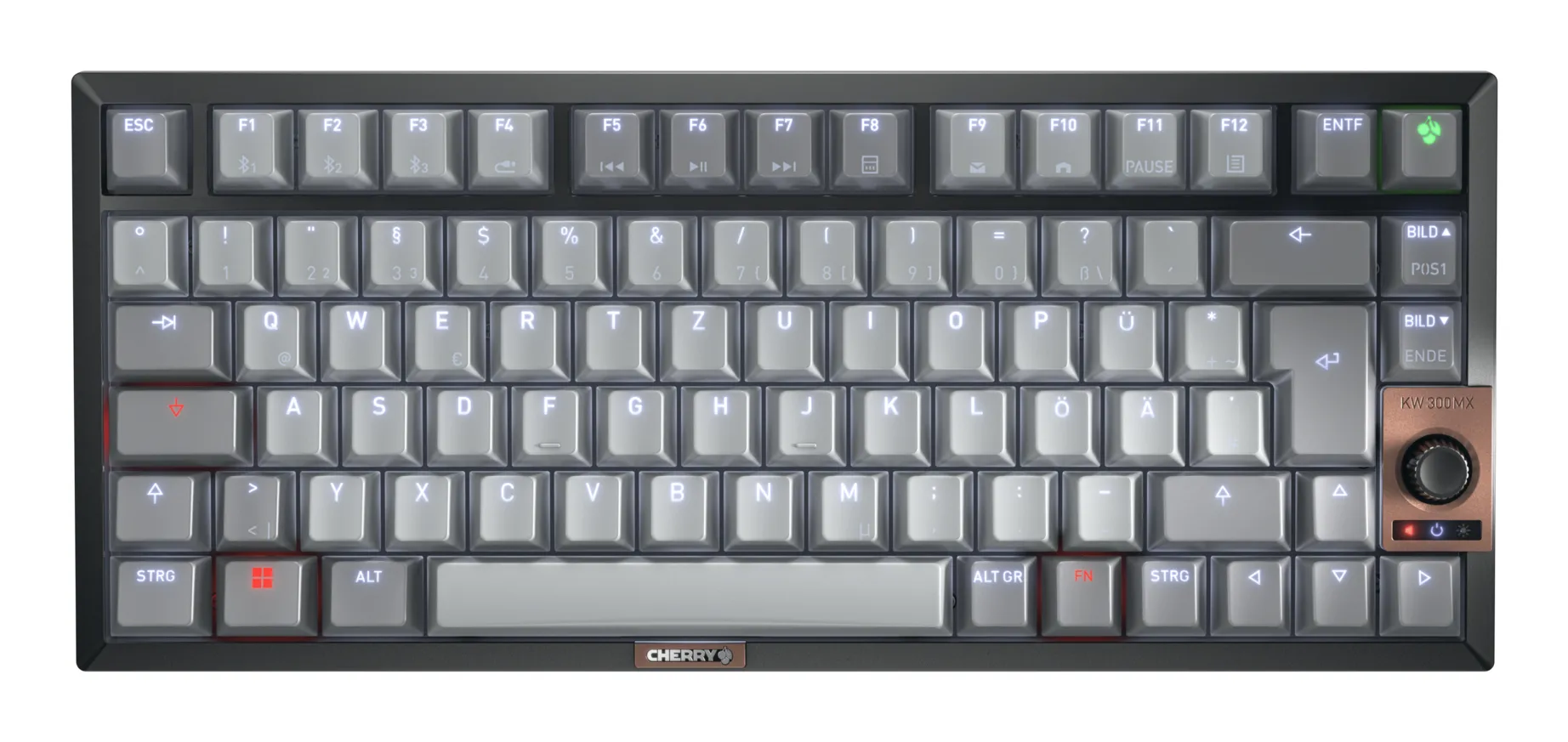 CHERRY KW 300 MX Tastatur Haus USB + Bluetooth QWERTZ Deutsch Schwarz, Kupfer, Grau CHERRY KW 300 MX Tastatur Haus USB + Bluetooth QWERTZ Deutsch Schwarz, Kupfer, Grau