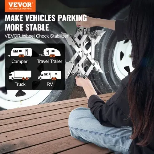 VEVOR Unterlegkeil für Wohnmobile, X-förmiger Unterlegkeil zur Stabilisierung von Wohnmobilen, für Reifenbreiten von 3,8 bis 25,4 cm, 2 Stk. Unterlegkeile mit Ratschenschlüssel und Aufbewahrungstasche VEVOR Unterlegkeil für Wohnmobile, X-förmiger Unterlegkeil zur Stabilisierung von Wohnmobilen, für Reifenbreiten von 3,8 bis 25,4 cm, 2 Stk. Unterlegkeile mit Ratschenschlüssel und Aufbewahrungstasche