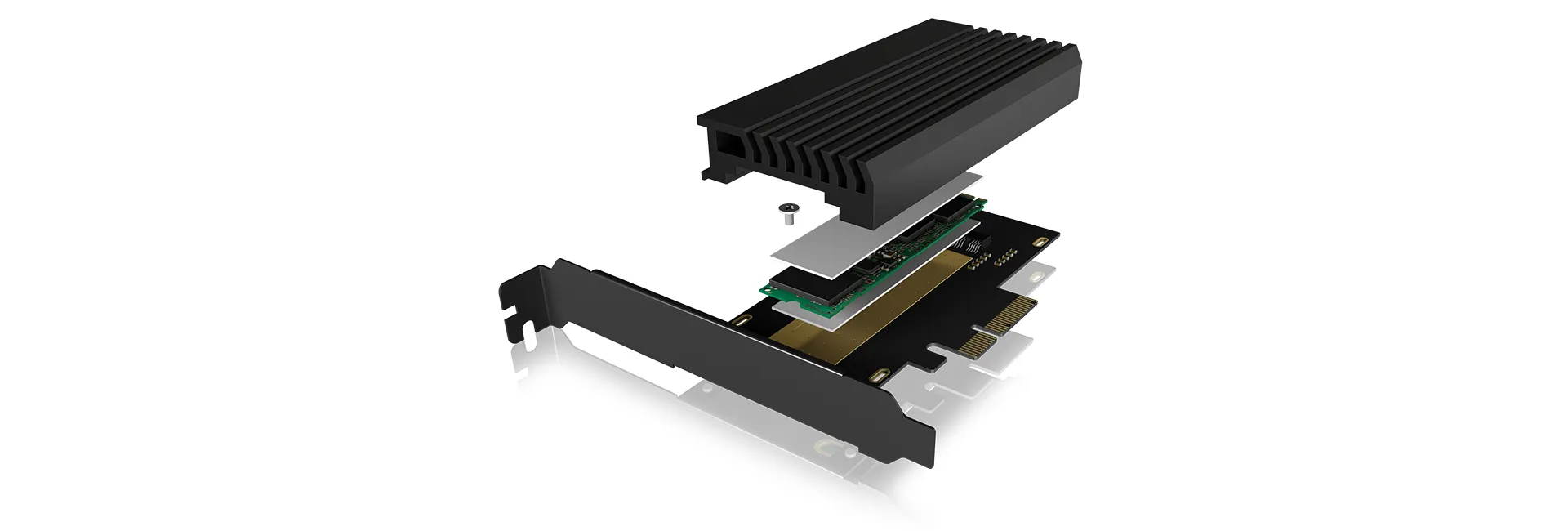 ICY BOX IB-PCI214M2-HSL, PCIe-Karte, 1x M.2 PCIe (NVMe) SSD zu PCIe 4.0 x4 über M-Key Sockel, Low + High Profile, inkl. passiv Kühlkörper – Bild 5