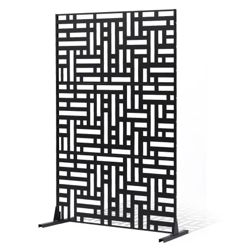 VEVOR Paravent, 120×50,8×193 cm, Sichtschutz für den Außenbereich, freistehende Trennwand mit Ständer, dekorativer Raumteiler aus Stahl für Balkon, Terrasse, Innenbereich, Whirlpool, Schwarz VEVOR Paravent, 120×50,8×193 cm, Sichtschutz für den Außenbereich, freistehende Trennwand mit Ständer, dekorativer Raumteiler aus Stahl für Balkon, Terrasse, Innenbereich, Whirlpool, Schwarz