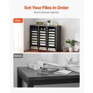 VEVOR Literatur-Organizer Dokumentenablage mit 24 Fächern & einstellbaren Regalen, Aktensortierer Briefablage Dokumentenlager aus Spanplatten und MDF, Aufbewahrung für Büro Klassenzimmer grau VEVOR Literatur-Organizer Dokumentenablage mit 24 Fächern & einstellbaren Regalen, Aktensortierer Briefablage Dokumentenlager aus Spanplatten und MDF, Aufbewahrung für Büro Klassenzimmer grau