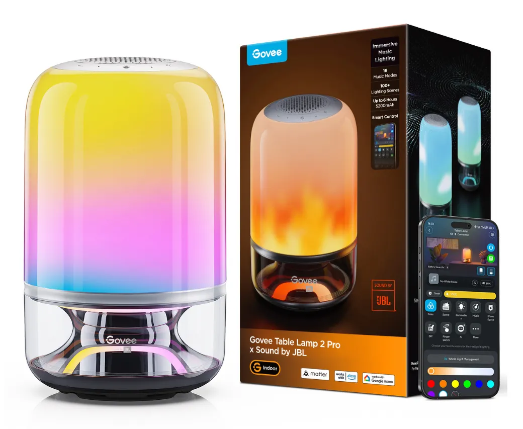 Govee Table Lamp 2 Pro x Sound by JBL Intelligente Tischleuchte Wi-Fi/Bluetooth Govee Table Lamp 2 Pro x Sound by JBL Intelligente Tischleuchte Wi-Fi/Bluetooth