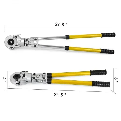 VEVOR Presszange U16, U20, U25, U32, TH16, TH20, TH26, TH32 mm, Crimpzange Presszange 6 T Druckkraft, Rohrpresszange mit um 360° Drehbarem Kopf und Ergonomischem Griff, Rohrcrimpzange Tragbar Ø16-32 m – Bild 7
