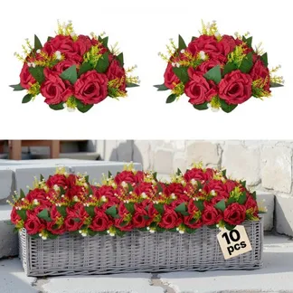 VEVOR Kunstblumen, 10 Stück, 240 x 240 x 120 mm, Kunstblumenkugeln, künstliche Blumenarrangements, Seidenrosen Blumenstrauß für Hochzeits-Tafelaufsätze, Tischdekorationen zu Hause, Partys VEVOR Kunstblumen, 10 Stück, 240 x 240 x 120 mm, Kunstblumenkugeln, künstliche Blumenarrangements, Seidenrosen Blumenstrauß für Hochzeits-Tafelaufsätze, Tischdekorationen zu Hause, Partys
