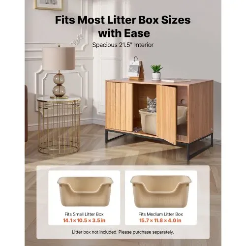 VEVOR Katzenschrank, 800x510x568 mm, Katzentoilette mit Kratzpad & Stauraum, Katzenklo Schrank, Katzenhaus, passend für die meisten Katzentoiletten, für Schlafzimmer & Wohnzimmer – Bild 3