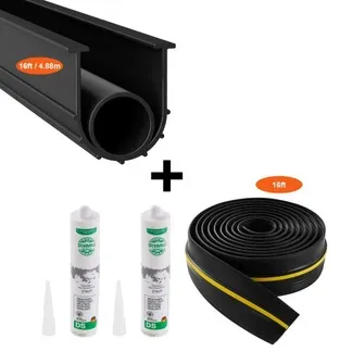 VEVOR Dichtungsset für Garagentorschwellen 4,88 m U-Form + O-Ring, universelle PVC-Dichtungsleiste für Garagentorunterteile, kombinierbar mit wetterfestem Dichtungsstreifen für Garagenschwellen VEVOR Dichtungsset für Garagentorschwellen 4,88 m U-Form + O-Ring, universelle PVC-Dichtungsleiste für Garagentorunterteile, kombinierbar mit wetterfestem Dichtungsstreifen für Garagenschwellen