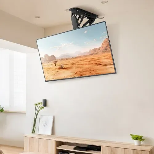 VEVOR motorisierte TV Deckenhalterung Halterung für 813 bis 1651 mm Fernseher, elektrischer verstellbarer herunterklappbarer Ständer mit max. VESA 60 x 60 cm, passend für Fernseher bis zu 40 kg – Bild 7