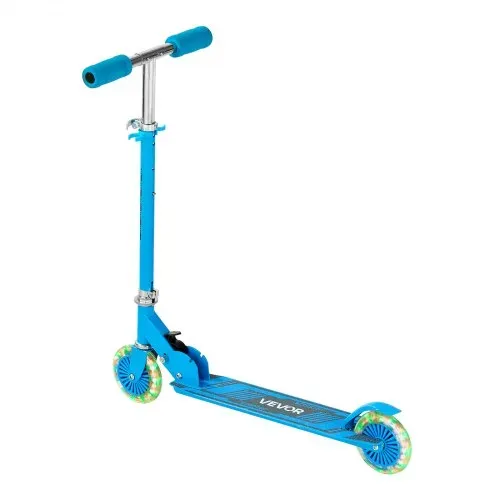VEVOR Scooter (2 Räder) für Kinder ab 3 Jahren, Cityroller Kinderroller mit leuchtenden Rädern & höhenverstellbarem Lenker & rutschfestem Deck & faltbarem Rahmen, Tretroller bis zu 50 kg, Blau – Bild 10