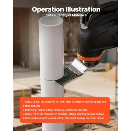 VEVOR 50 Stk. Multitool Sägeblätter, Oszillierende Sägeblätter aus Bimetall, Oszillierwerkzeug Zubehör für Holz Kunststoff & Weichmetall, Multitool Zubehör für Bosch Fein Dewalt Milwaukee Craftsman – Bild 5