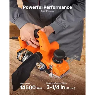 VEVOR Elektrohobel, 82 mm Schnittbreite, 900 W, 14500 U/min, Handhobel für Holz, mit einstellbarer Schnitttiefe, 2 Klingen, für Holzbearbeitung, Holzfasen, Heimwerkerarbeiten, Hobelmaschine VEVOR Elektrohobel, 82 mm Schnittbreite, 900 W, 14500 U/min, Handhobel für Holz, mit einstellbarer Schnitttiefe, 2 Klingen, für Holzbearbeitung, Holzfasen, Heimwerkerarbeiten, Hobelmaschine