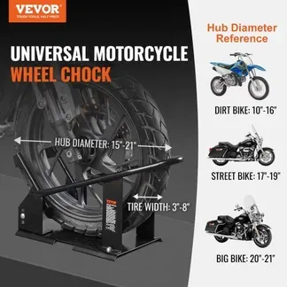 VEVOR Motorrad Radkeil, 816,5 kg Kapazität Radhalter, Hochleistungsstahl Motorrad Vorderradständer mit 3 verstellbaren Löchern, für 381–533,4 mm Off-Road Motorräder, Standard Motorräder VEVOR Motorrad Radkeil, 816,5 kg Kapazität Radhalter, Hochleistungsstahl Motorrad Vorderradständer mit 3 verstellbaren Löchern, für 381–533,4 mm Off-Road Motorräder, Standard Motorräder