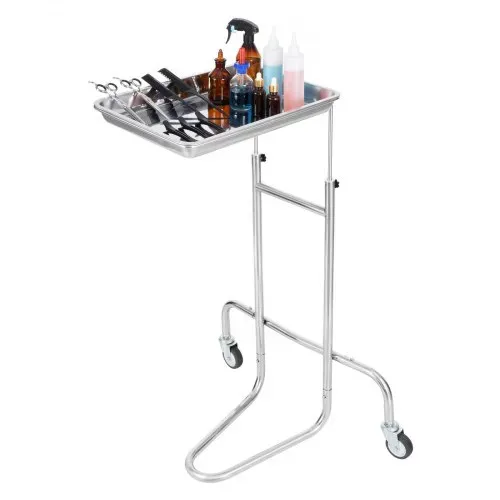 VEVOR Laborwagen aus Edelstahl, Laborwagen mit Einzelablage, mobiler medizinischer Wagen mit 2 leisen Rädern, Laborrollwagen für Labor, Klinik, Krankenhaus, Salon – Bild 8