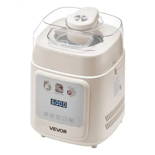 VEVOR automatische Eismaschine mit eingebautem Kompressor 1 L kein Vorgefrieren, Gelato und Ice Cream Maker mit 4 Modi, elektrischer Eismaschine Frozen Yogurt Sorbet Maker Weiß – Bild 8