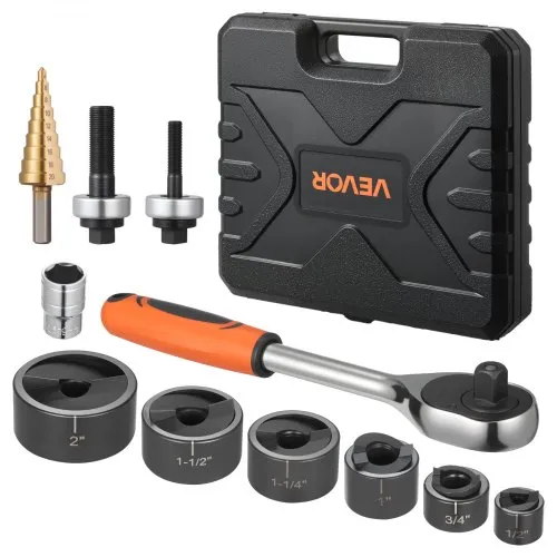 VEVOR 12,7-50,8 mm SLUG-Buster Ratschen-Ausbrechset, Ratschenschlüssel-Ausbrechstanzer-Sets für Aluminium, Weichstahl, Fiberglas, Kunststoffe, 6 Matrizengrößen, 40Cr Stahl Ko-Werkzeugsatz VEVOR 12,7-50,8 mm SLUG-Buster Ratschen-Ausbrechset, Ratschenschlüssel-Ausbrechstanzer-Sets für Aluminium, Weichstahl, Fiberglas, Kunststoffe, 6 Matrizengrößen, 40Cr Stahl Ko-Werkzeugsatz