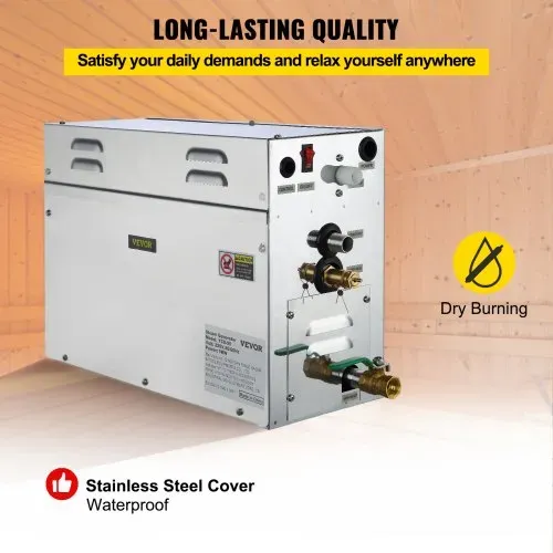 VEVOR Dampfgenerator 9KW Dampfduschen 220V-240V Sauna Dampfgenerator mit programmierbarer Steuerung für zu Hause SPA Badezimmer Hoteldusche Dampf (Controller enthält keine Batterie) – Bild 4