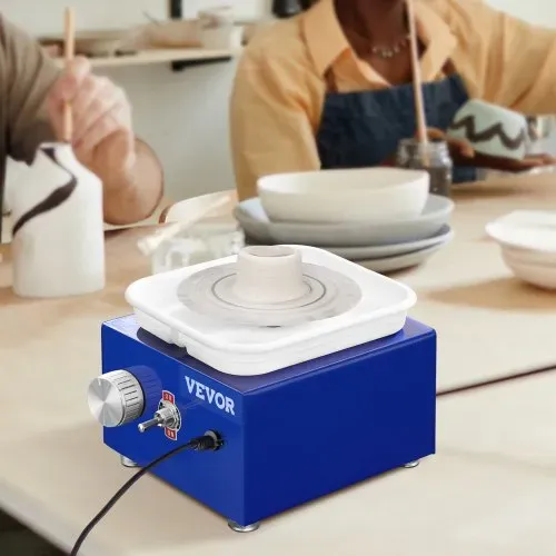 VEVOR Töpferscheibe Keramik Rad Maschine 30 W, Blau Elektrische Töpferscheibe Maschine 10 cm 300 U/min Töpferscheibenmaschine, Formmaschine mit Schürze, Geeignet für Anfänger, Enthusiasten usw. – Bild 7